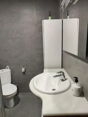 a bathroom with a sink and a toilet at 150 Playa in Puerto de Sagunto