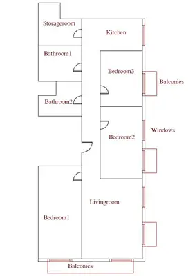 a schematic diagram of a building at Main Central Station Apartment in Valencia