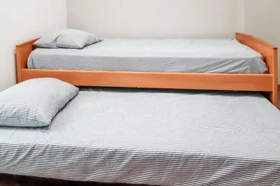 two bunk beds sitting next to each other in a room at Cozy apartment with sea view in Valencia 100 m²! in Valencia
