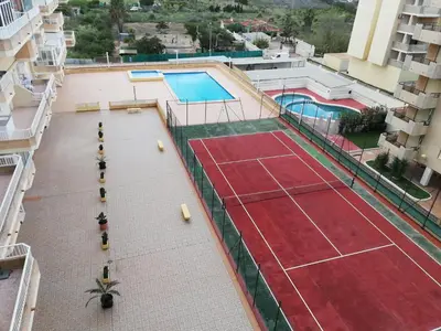 an aerial view of a tennis court on a building at Parquemar I Solo Familias Serviplaya in Casas Las Basas