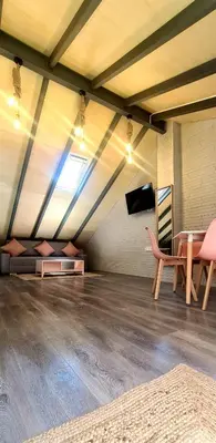 a large room with a table and chairs in it at Loft independiente con Piscina compartida en Centro de Valencia in Valencia