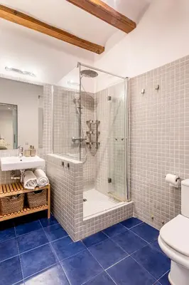 a bathroom with a shower and a toilet at Loft Mercado Mossen Sorell in Valencia