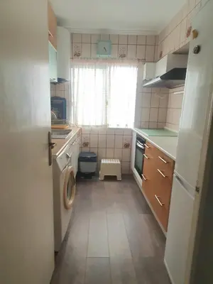 a small kitchen with a sink and a washing machine at Amplio Apartamento Playa Puerto de Sagunto in Puerto de Sagunto