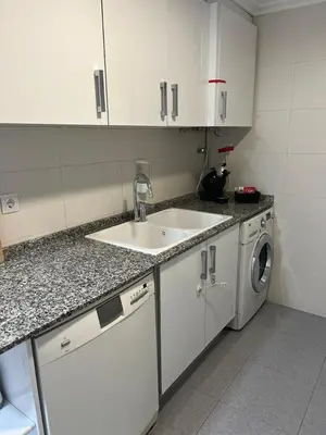 a kitchen with a sink and a washing machine at BioHomeValencia in Valencia