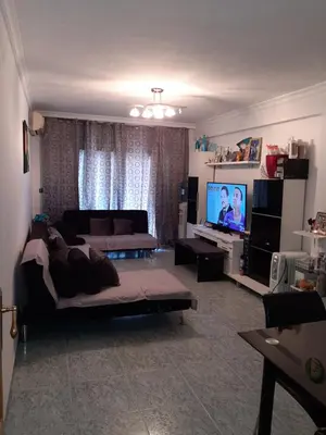 a living room with a couch and a flat screen tv at habitación grande en piso compartido con 2 adultos in Valencia