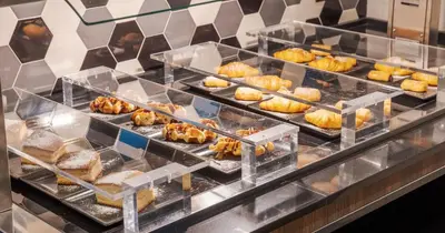 a buffet of food and drinks on a table at Ilunion Valencia 4 in Valencia