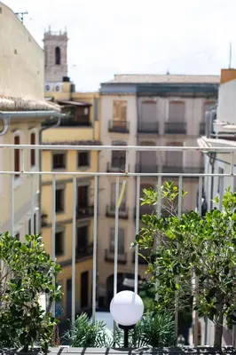 a view of a building from a balcony at BUBUFLATS / Mercat in Valencia