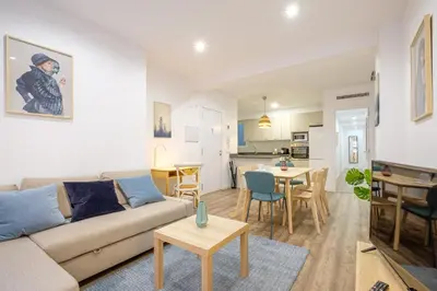 a living room with a couch and a table at Apartment with Open-air Space in Valencia