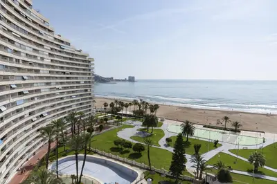 a view of the beach and the ocean from a hotel at Florazar 1, II-A 11-B in Cullera