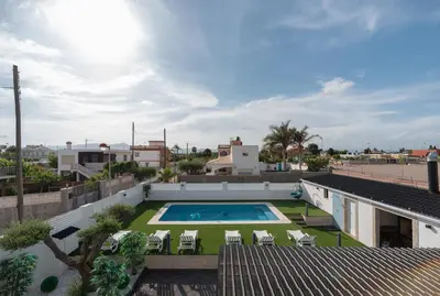 a view of the pool from the roof of a house at DREAM HOUSE in Burriana