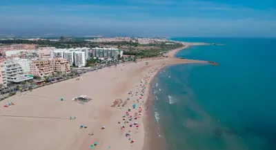 an aerial view of a beach with people on it at UIM Mediterraneo PB America Wifi in Puerto de Sagunto