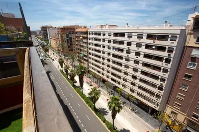 an overhead view of a city street with a building at SingularStays Valero in Valencia
