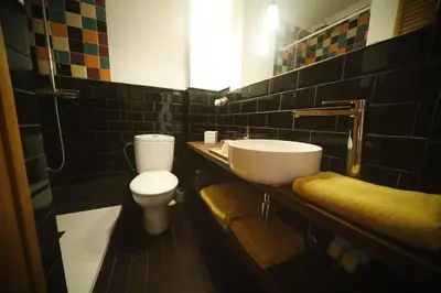 a bathroom with a white toilet and a sink at Precioso apartamento en el centro histórico in Valencia