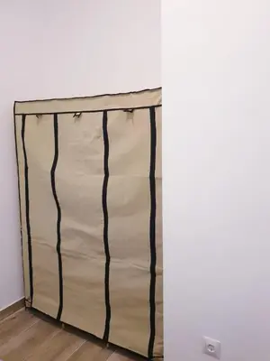 a white table with black stripes on it at Premier Apartments in Valencia