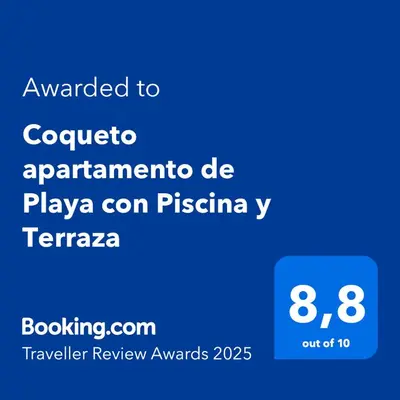 a screenshot of a cell phone with the text awarded to cotatorarmaarma at Coqueto Apartamento de Playa con Piscina y Terraza in Valencia