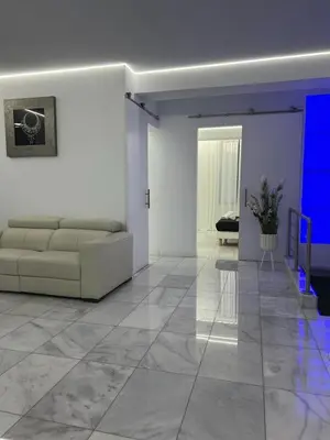 a living room with a couch and a table at DeLuxe House Valencia in Valencia