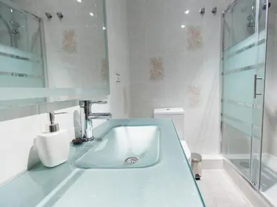 a bathroom with a sink and a shower at Total Valencia Xàtiva (Leisure & Culture) in Valencia