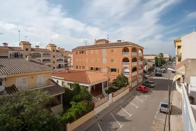 an overhead view of a city street with buildings at Nuevo apartamento con A A a 2 minutos de la playa MASBO 2 in Moncófar