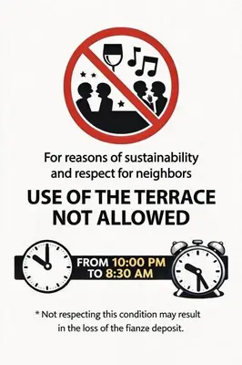 a sign that reads use of the teenager not allowed at Enjoy Apartment 4 pax at Ruzafa with sunny terrace in Valencia