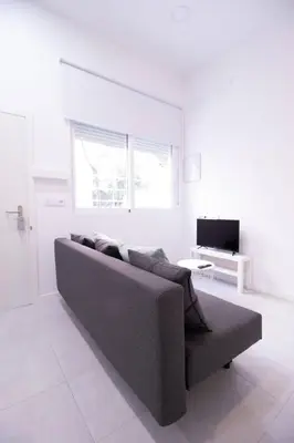 a living room with a couch and a tv at Viveros by Concept Flats in Valencia