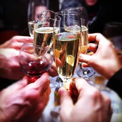 a group of people holding glasses of champagne at UIM Mediterraneo M Cristina con garaje Wifi in Puerto de Sagunto