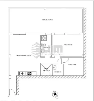a floor plan of a house at UIM Mediterraneo ATICO Hispanidad 3 Wifi in Puerto de Sagunto