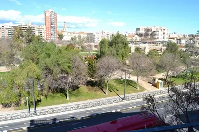 a view of a city with a road and trees at Blanq Carmen Hotel in Valencia
