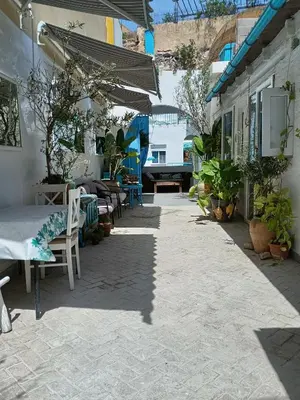 a patio with couches and potted plants at Rooms Burjassot in Burjasot