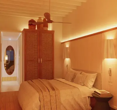 a bedroom with a large bed in a room at Casa Bassa Hotel in Valencia